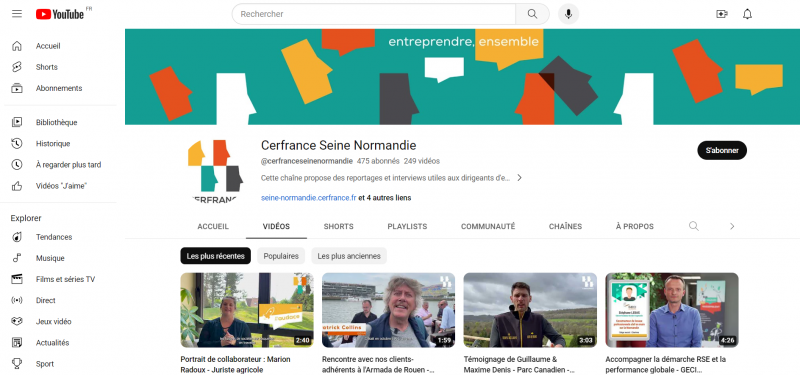 Chaîne Youtube Cerfrance Seine Normandie